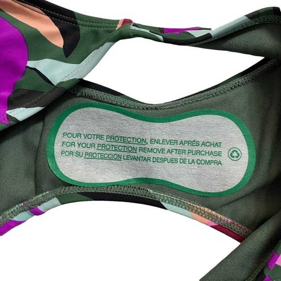 Hula Honey Olive Green Jungle Tropical Print Hipster Bikini Bottom Juniors Small - Picture 13 of 15